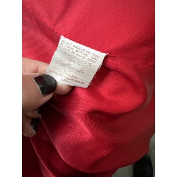 Vintage Bruno Ricci Red Leather Long Button-Up Coat With Pockets Womens M Made I - Picture 12 of 13